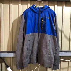 930 THE NORTH FACE ナイロンジップパーカー ブルー グレー M ザ・ノースフェイス フルジップ アウトドア ワンポイント プリントロゴ 古着卸 アメリカ仕入