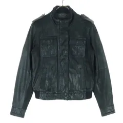 Banana Republic バナナリパブリック 長袖 スタンドカラー レザージャケット XS ブラック レディース 古着