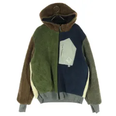 美品 KRIFF MAYER クリフメイヤー クレイジーパターン フード付 リバーシブル ボアジャケット M ブラック メンズ 古着