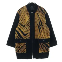 CHIKAGE チカゲ 日本製 アニマル柄 ファーコート M ブラック系 メンズ 古着