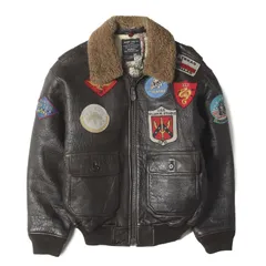 AVIREX アヴィレックス ジャケット ブラウン サイズ:S | 希少モデル | 90s トップガンモデル G-1 レザー フライトジャケット | 90年代 古着 ヴィンテージ | アウター ブルゾン 上着【メンズ】【中古】