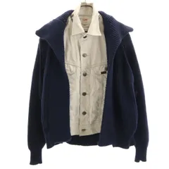 Lee リー トーガアーカイブス TOGA ARCHIVES コラボ ウール ニットジャケット XS ネイビー レディース 古着