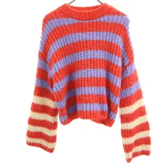 ZARA ザラ ボーダー 長袖 ニット S レッド レディース 古着