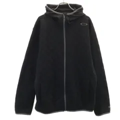 OAKLEY オークリー 長袖 キルティング ジップパーカー XXL ブラック 中綿 メンズ 古着