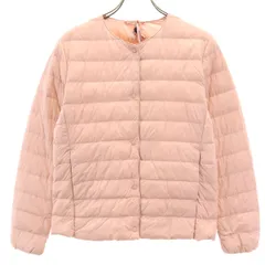 UNIQLO ユニクロ ノーカラー ウルトラライトダウンジャケット M ピンク 収納袋付き レディース 古着