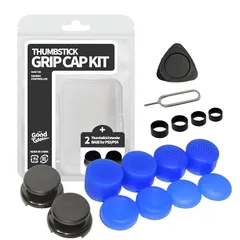 新品・PS5 PS4 コントローラー用 フリーク FREEK ベース 2個 グリップ キャップ 4種 8個（キャップ：凸型 凹型 ハイタイプ ロータイプ/色：ブルー）Grip Cap Kit + Thumbstick Extender for DualSe 0