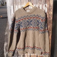 LL BEAN エルエルビーン 雪柄 ラムウール ニット セーター◆Size:US-M