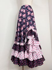 新品》フラメンコ ファルダ ブラック×レッド 社交ダンス ロング