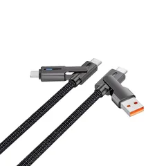 Type-Cデータケーブル 4 in 1多機能充電ケーブル 100W 急速充電 PD60W・27W 対応 USB-C 高速充電＆データ同期 1.2m ブラック T1133