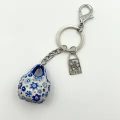 Think Bee!  シンクビー 陶器カバン型キーホルダー　ブルーフラワーのサムネイル