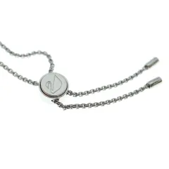 SWAROVSKI (スワロフスキー) ラインストーン付ロゴチェーンブレスレット シルバー