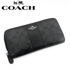 COACH(コーチ)シグネチャーPVC　レザーアコーディオン　ジップアラウンド　ウォレット