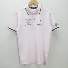 G■ルコックスポルティフ/le coq sportif GOLF 半袖ポロシャツ/ゴルフウェア【LL】ピンク/men's/85【中古】■
