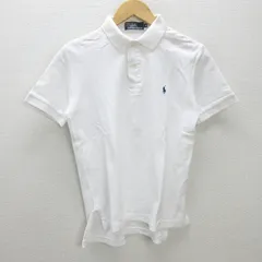 G■ポロラルフローレン/POLORalphLoren 半袖ポロシャツ/鹿の子地【M】白/men's/82【中古】■
