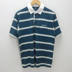G■モンベル/montbell ラガーシャツハーフスリーブ/1104780【L】青緑系/men's/80【中古】■