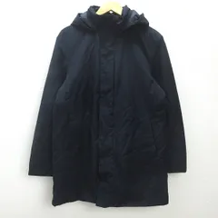 G■ユニクロ/UNIQLO ハイブリッドダウンコート/312-42929【L】紺/men's/L56【中古】■