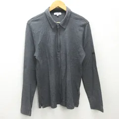 G■カルバンクライン/CALVIN KLEIN GOLF 長袖ポロシャツ/ハーフジップ【L】黒灰系/men's/96【中古】■