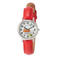 WJ139 シチズン 腕時計 スヌーピー 日本製ムーブメント 防水 革ベルト レッド 4966006072693