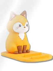 卓上 フィギュア おしゃれ 可愛い かわいい スマホ立て 】 おすわり iphone/ipad/タブレットパソコン フォックス きつね 01) (きつね スマホスタンド どうぶつ 【 CIOP