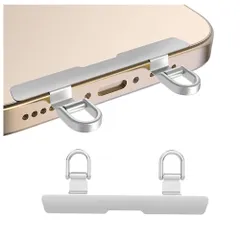 スマホケースに挟む 充電影響なし 10kgまでの荷重量 タグパッチ 落下紛失防止 携帯ストラップ スマホストラップホルダー iPhone スマホストラップホルダー ステンレス製 17シリーズ/iPhone ・0.2mmの超薄型・浮きにくい湾曲設計】 2口タイプ