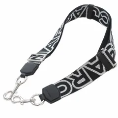 マークジェイコブス MARC JACOBS 美品 ショルダーストラップ ロゴ 黒 ブラック シルバーカラー /AE