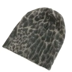 ドレスキャンプ DRESSCAMP ニットキャップ ワッチキャップ ビーニー ニット帽 帽子 レオパード ヒョウ柄 ウール F グレー 5473-260807 /AN28
