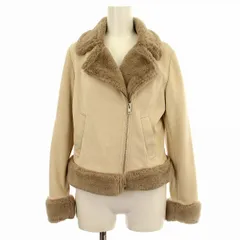ミッシュマッシュ MISCH MASCH フェイクムートン ライダースジャケット 8-700-00024-4525 ボア ブルゾン M ベージュ /☆G ■BM