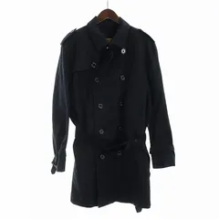 ブラックレーベルクレストブリッジ BLACK LABEL CRESTBRIDGE トレンチコート 長袖 ロング 裏地チェック柄 総裏地 ロゴ ダブル ベルト ジレ ライナー付き LL 紺 ネイビー ■GY27 /MQ