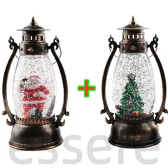 クリスマス 飾り 置き物 サンタクロース クリスマスツリー 2個セット 水晶玉 ハンドランプ クリスマスオブジェ 北欧 室内 おしゃれ インテリア 雑貨