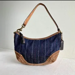 Coach Vintage y2k Blue Denim and Suede Leather Small Hobo Shoulder Bag Rare