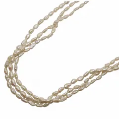 ネックレス パール 真珠 シルバー925 3連 バロックパール 4mm珠 白 ホワイト /KW ■GY11