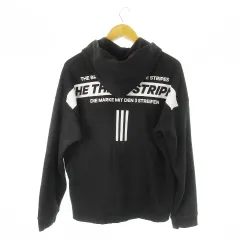 アディダス adidas PAKAIAN ジップパーカー スウェット フーディ バックプリント スリーストライプス ロゴ刺繍 M 黒 ブラック /CK2 ■GY99