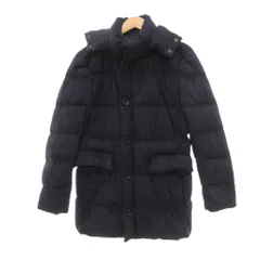 ミッシェルクランオム M.K HOMME ダウンジャケット フード付き 48 紺 ネイビー スエード調 /UO