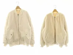 ジーナシス JEANASIS リバーシブル MA-1 ブルゾン 中綿ジャケット フェイクファー F オフホワイト /ES ■OS