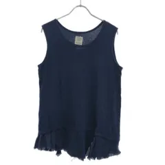 pas de calais パドカレ 25周年 マテリアルミックス タンクトップ MK-2404 1781-095 ネイビー 36のサムネイル