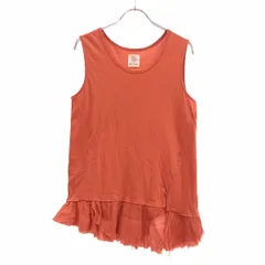 pas de calais パドカレ 25周年 マテリアルミックス タンクトップ MK-2404 1781-095 オレンジ 36のサムネイル