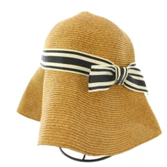 ヴィヴィアンウエストウッド Vivienne Westwood ストローハット 麦わら帽子 リボン S-M 茶 ブラウン /BBのサムネイル