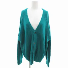 ディスコート Discoat タグ付 モヘアライクブラッシングカーディガン 起毛ニット オーバーサイズ M 緑 グリーン /OU