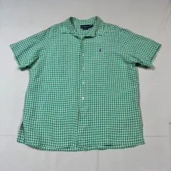 L) POLO RALPH LAUREN ポロラルフローレン BOB CAMP 半袖 ギンガム CHECK リネン シャツ