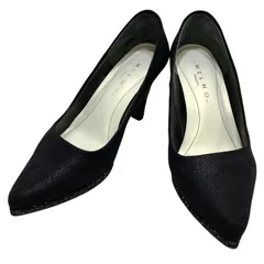 【美品】メルモ (23.5) パンプス ポインテッドトゥ ラメ グリッター  ヒール コンフォートシューズ 本革 レザー 定番デザイン