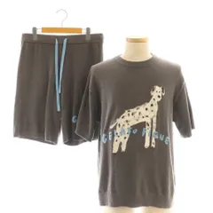 ジェラートピケオム GELATO PIQUE HOMME 24SS ヒラノトシユキ 犬 DOGプルオーバー 半袖 ハーフパンツ M チャコールグレー /HK ■OS