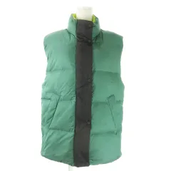 ユニクロ UNIQLO × マルニ MARNI オーバーサイズダウンベスト スタンドカラー ジップアップ 配色 XS 緑 グリーン 211-457940 /AO5