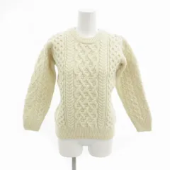 アイルランズアイ irelandseye ケーブルニット セーター ウール 長袖 アイルランド製 S 白 ホワイト /HO□ 0430