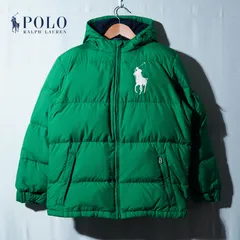 ポロ ラルフローレン Polo by Ralph Lauren ダウンジャケット グリーン M 相当 表記 XL ビッグポニー 90s 00s ヴィンテージ Vintage ストリート アメカジ 古着 Y003