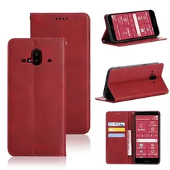 【特価商品】財布型 耐衝撃 カード収納 ケース ケース マグネット PUレザー スタンド機能付き カバー 手帳型ケース 5色 f-52b (適用 富士通 らくらくスマートフォン らくらくスマートフォン F-52B F-52B ケース 適用 手帳型) 適用 (レ