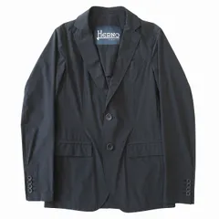 美品 19SS ヘルノ HERNO ナイロン テーラード ジャケット ブレザー ストレッチ シングル 背抜き 2釦 センターベント GA0069U-19343S-9300 サイズ42 黒 ブラック メンズのサムネイル