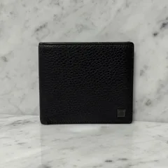 美品 dunhill ダンヒル 二つ折り財布 札入れ ブラック 黒 本革 レザー ロゴ
