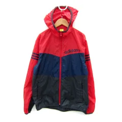 アディダスネオ adidas neo ジャケット パーカー ミドル丈 ロゴプリント ジップアップ M 赤 レッド 紺 黒 /SY31