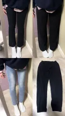 レディース 低身長 ズボン 3点セット (ブラック/デニム/ジョガー/ワイド)