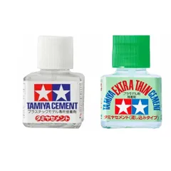 【2種セット】プラモデル用接着剤 タミヤ セメント(通常タイプ+流し込みタイプ)プラモデル組み立て用 40ml ×2本